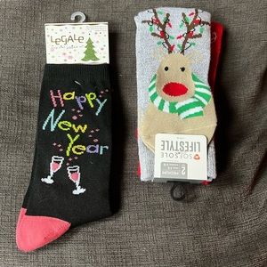 Festive women’s Holiday, Christmas Crew Socks